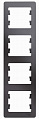 Рамка Schneider Electric Glossa Графит 4-постовая вертикальная