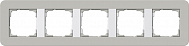 Gira E3 Серый/Белый глянцевый Рамка 5-ая