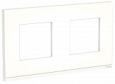 Schneider Electric Unica New Pure Матовое стекло/Белый Рамка 2-постовая горизонтальная