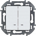 Legrand Inspiria Белый Выключатель 2-клавишный с подсветкой/индикацией для скрытого монтажа, номинальный ток 10 А, напряжение ~250В