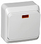 SE Этюд Белый Выключатель 1-клавишный накладного монтажа 10A (схема 1) с подсветкой IP20