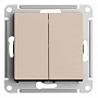 Переключатель 2-клавишный Песочный AtlasDesign сх.6/2 10АХ механизм