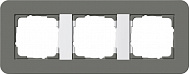 Gira E3 Темно-серый/Белый глянцевый Рамка 3-ая