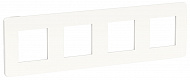 Schneider Electric Unica New Studio Color Белый/Белый Рамка 4-постовая