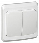 SE Этюд Белый Выключатель 2-клавишный скрытой установки 10A (схема 5) с подсветкой IP20