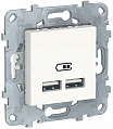 Schneider Electric Unica New Белый Розетка USB 2-местная 5 В 2,1 A
