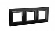 DKC Рамка из натурального стекла, "Avanti", черная, 6 модулей