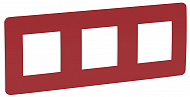 Schneider Electric Unica New Studio Color Красный/Белый Рамка 3-постовая