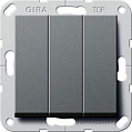 Gira System-55 Антрацит Выключатель 3-клавишный (переключение) Британский стандарт