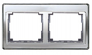 Jung SL 500 Серебро Рамка 2-постовая горизонтальная