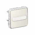 Legrand Plexo Белый Выключатель кнопочный с подсветкой с держателем этикетки НО-контакт 10A IP55