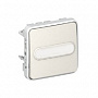 Legrand Plexo Белый Выключатель кнопочный с подсветкой с держателем этикетки НО-контакт 10A IP55
