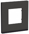 Schneider Electric Unica New Pure Черное стекло/Антрацит Рамка 1-постовая горизонтальная