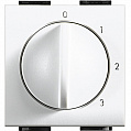 Bticino Living Light Белый Переключатель 4-x позиционный для управления кондиционерами, вентиляторами и т.д. 2 модуля