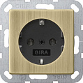 Gira System-55 Бронза/Антрацит Розетка 1-ая с заземлением