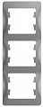 Рамка Schneider Electric Glossa Алюминий 3-постовая вертикальная