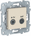 Schneider Electric Unica New Бежевый Розетка R-TV/SAT проходная