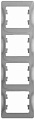 Рамка Schneider Electric Glossa Алюминий 4-постовая вертикальная