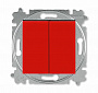 ABB Levit Выключатель двухклавишный красный / дымчатый чёрный