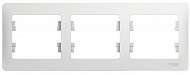 Рамка Schneider Electric Glossa Белый 3-постовая горизонтальная