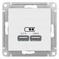 Розетка USB Белый AtlasDesign 5В 1 порт x 2,1A 2 порта х 1,05A механизм