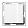 Выключатель “Британский стандарт“ 3-х клавишный, белый глянец GIRA Esprit Linoleum-Multiplex