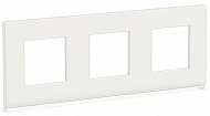 Schneider Electric Unica New Pure Белое стекло/Белый Рамка 3-постовая горизонтальная