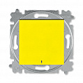 ABB Levit Выключатель кнопочный одноклавишный с подсветкой жёлтый / дымчатый чёрный