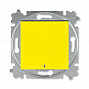 ABB Levit Выключатель кнопочный одноклавишный с подсветкой жёлтый / дымчатый чёрный