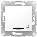 Schneider Electric Sedna Белый Выключатель 1-клавишный кнопочный с подсветкой с символом "Звонок" 10A