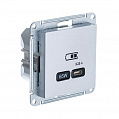 Розетка USB Алюминий AtlasDesign тип-C 65W высокоскор.заряд. QC PD механизм