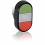 ABB Кнопка двойная MPD1-11С зеленая/красная прозрачная линза без текста
