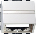 Gira System-55 Белый Накладка с опорной пластиной и полем для надписи для вставок устройств связи