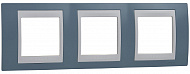 Schneider Electric Unica Хамелеон Синий/Белый Рамка 3-ая горизонтальная