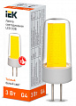 Лампа светодиодная капсульная IEK COB 3Вт 230В 3000К керамика G4