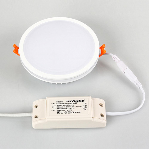 Arlight Панель светодиодная круглая LTD-135SOL-20Вт 6000К 1400-1600Lm Белый