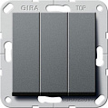 Gira System-55 Антрацит Выключатель 3-клавишный (вкл./откл.) Британский стандарт