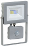 IEK СДО07-20Д Прожектор LED СОВ c датчиком движения 182х122х27мм 20W 6500K 1600Lm угол луча 120°С IP44 Серый
