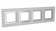 DKC Рамка из натурального стекла, "Avanti", светло-серая, 8 модулей