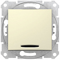 Schneider Electric Sedna Бежевый Выключатель 1-клавишный кнопочный с подсветкой 10A