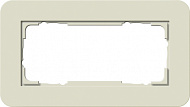 Gira E3 Песочный/Белый глянцевый Рамка 2-ая без перегородки