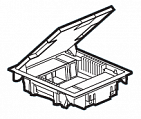Legrand Mosaic Коробка напольная 10 модулей крышка для коврового/паркетного покрытия серая