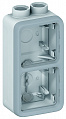 Legrand Plexo Серый Коробка монтажная 2-местная для накладного монтажа вертикальная ISO20 IP55