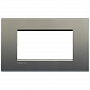 Bticino Living Light Серый шелк Рамка прямоугольная, 4 мод