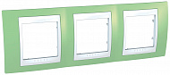 Schneider Electric Unica Хамелеон Зеленое яблоко/Белый Рамка 3-ая горизонтальная