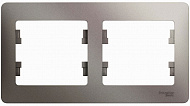 Рамка Schneider Electric Glossa Платина 2-постовая горизонтальная