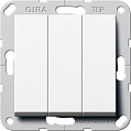 Gira System-55 Белый глянец Выключатель 3-клавишный винтовой зажим