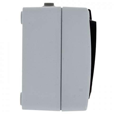 EKF PROxima Венеция Серый Блок розетка-выключатель 1-клавишный 16A с заземлением с крышкой IP54 с защитными шторками