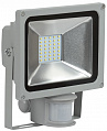IEK СДО05-20Д Прожектор LED SMD c датчиком движения 209х180х108мм 20W 6500K 1400Lm угол луча 100°С IP44 Серый