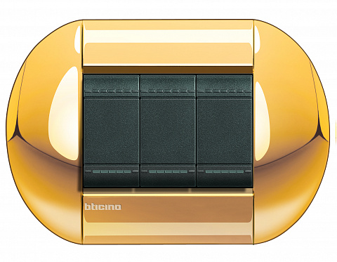 Bticino Living Light Золото Рамка овальная, 4 мод